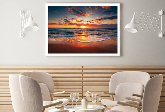 Sea Sunset Scenery Photograph Home Decor Premium Quality Poster Print Choose Your Sizes