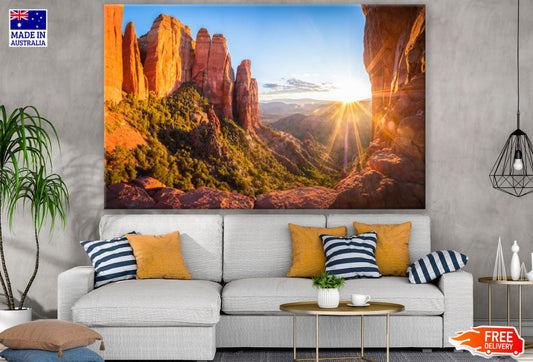 Rock Mountains Sunset Photograph Print 100% Australian Made