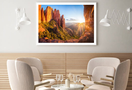 Rock Mountains Sunset Photograph Home Decor Premium Quality Poster Print Choose Your Sizes