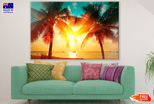 Palm Trees Sunset View Photograph Print 100% Australian Made