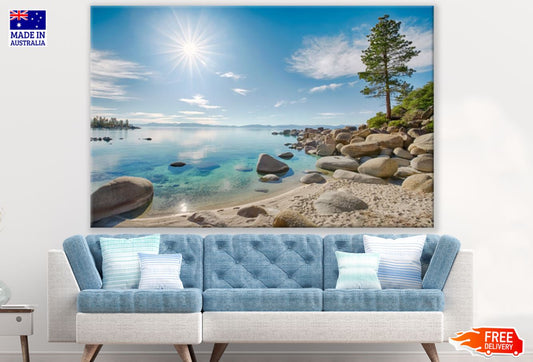 Rocks on Sea Scenery Photograph Print 100% Australian Made