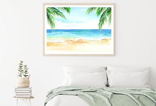 Sea & Palm Trees Watercolor Art Home Decor Premium Quality Poster Print Choose Your Sizes