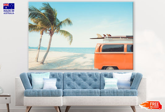 Vintage Van & Palm Trees Scenery Print 100% Australian Made