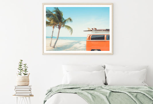 Vintage Van & Palm Trees Scenery Home Decor Premium Quality Poster Print Choose Your Sizes