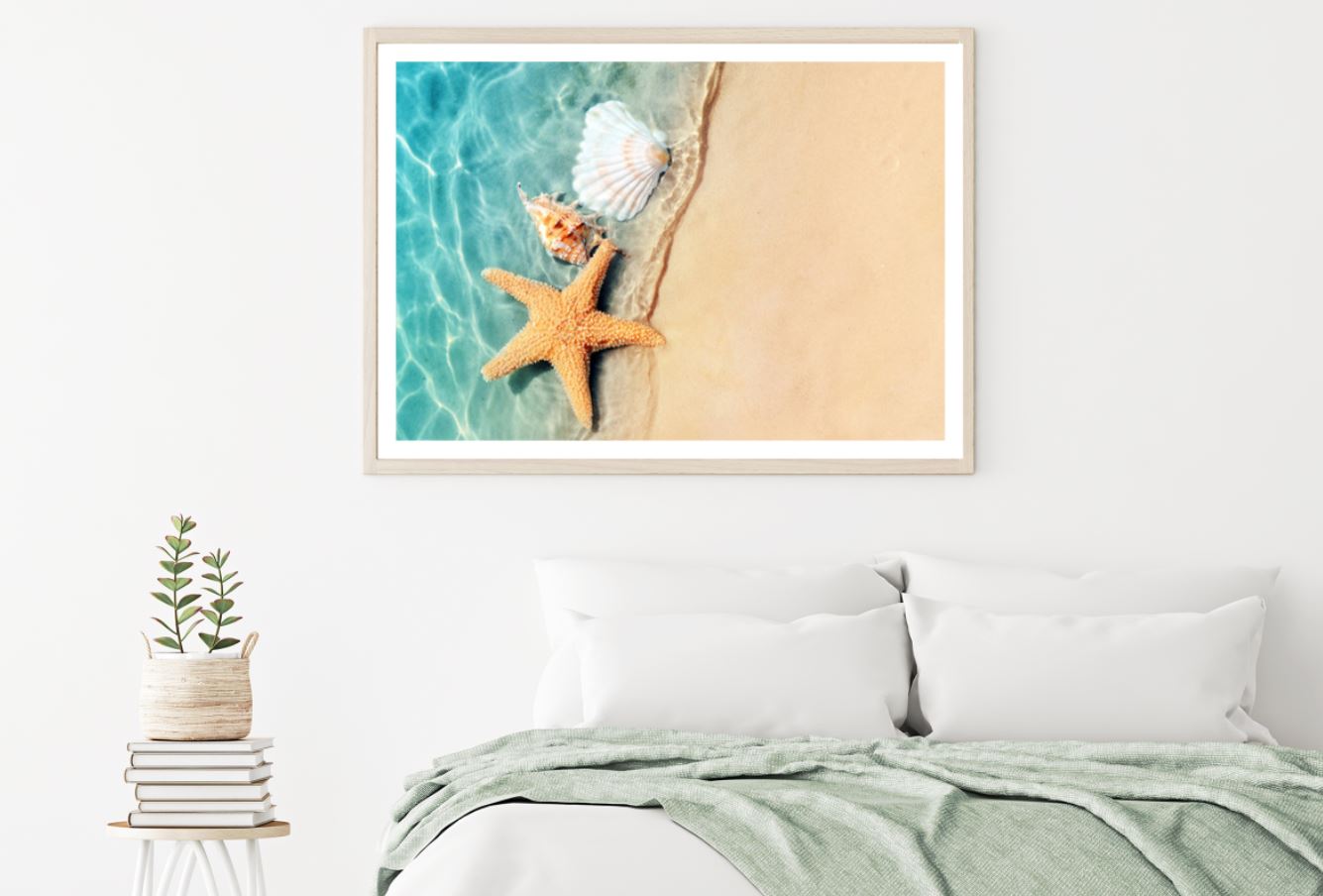 Sea Shells on Beach Aerial View Home Decor Premium Quality Poster Print Choose Your Sizes