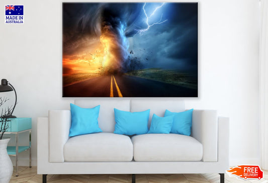Tornado with Sunset & Lightning Print 100% Australian Made