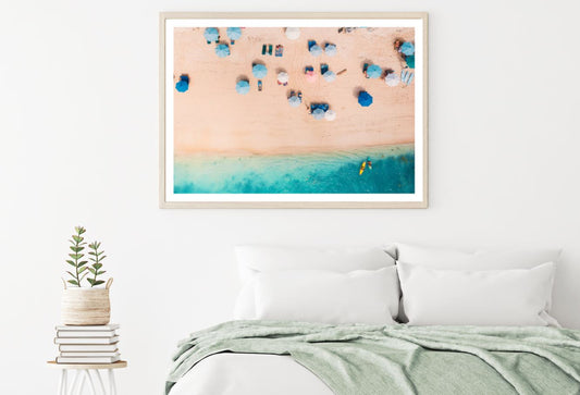 Beach Huts & Sea Aerial View Home Decor Premium Quality Poster Print Choose Your Sizes