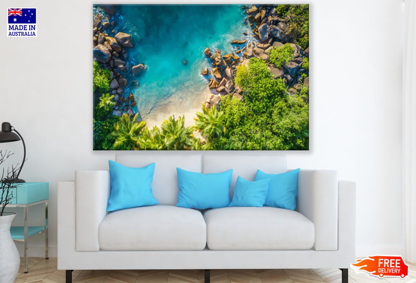 Sea & Forest Aerial Photograph Print 100% Australian Made