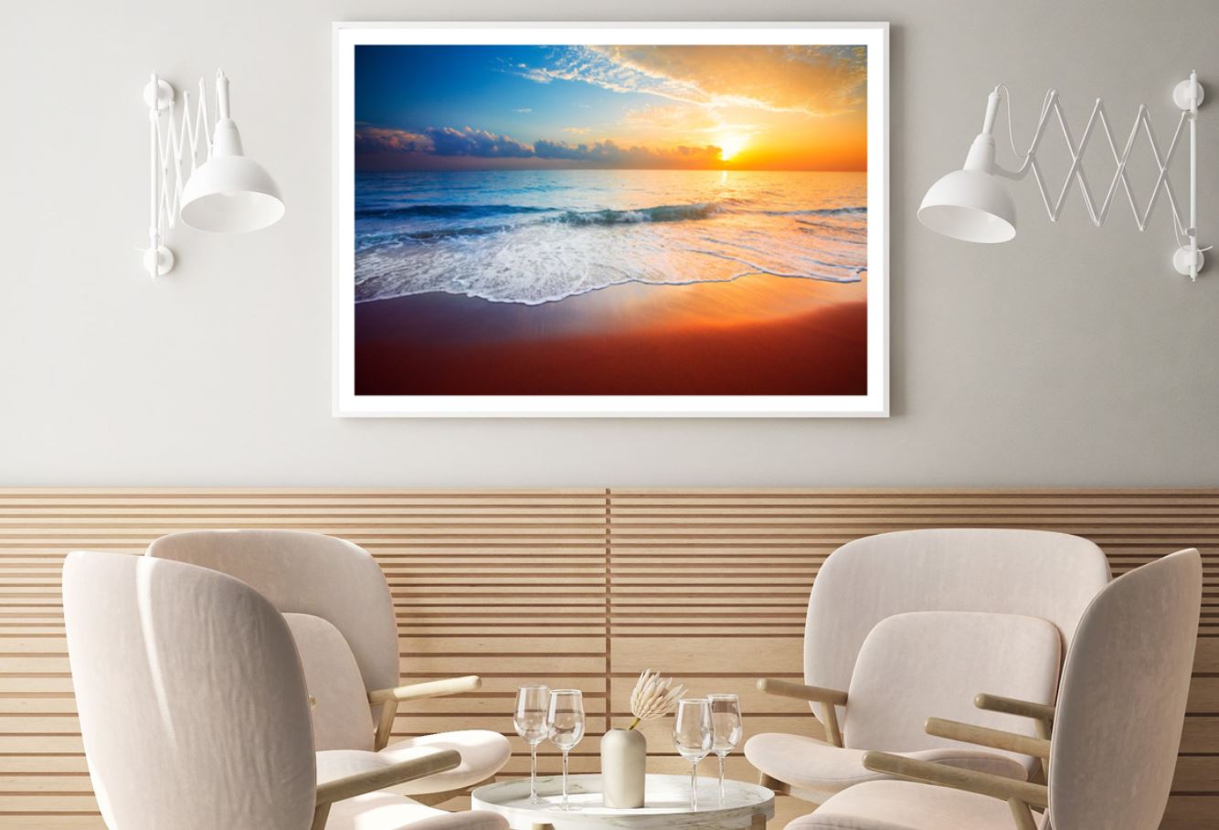 Sea Sunset Scenery Photograph Home Decor Premium Quality Poster Print Choose Your Sizes