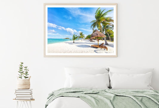 Palm Trees & Beach Hut Sea Scenic Home Decor Premium Quality Poster Print Choose Your Sizes