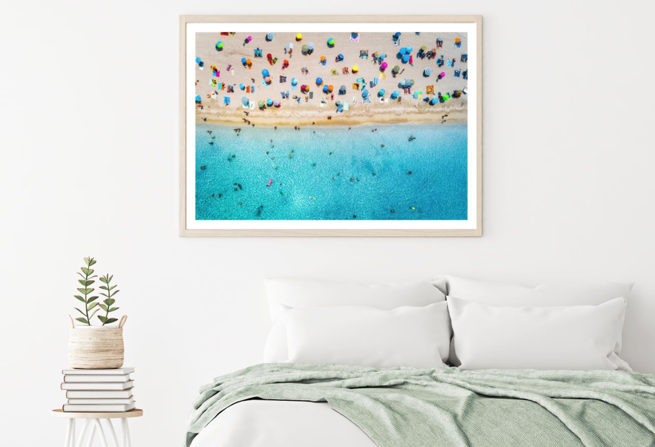 Sea & Tourists Aerial View Home Decor Premium Quality Poster Print Choose Your Sizes