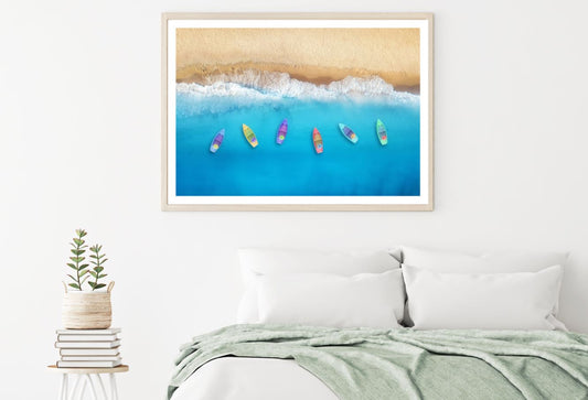 Boats on Sea Aerial View Scenery Home Decor Premium Quality Poster Print Choose Your Sizes