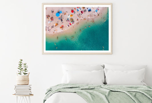Sea & Tourists Aerial View Home Decor Premium Quality Poster Print Choose Your Sizes