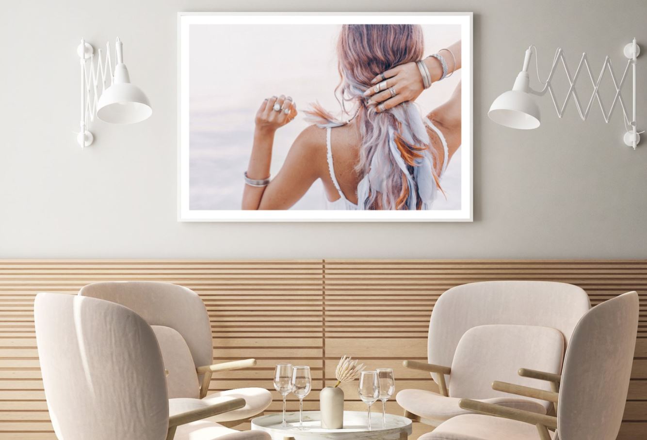 Girl on Beach Back View Home Decor Premium Quality Poster Print Choose Your Sizes