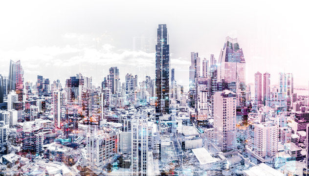 City Buildings Scenery Photograph Home Decor Premium Quality Poster Print Choose Your Sizes