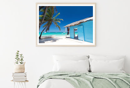 House Near Sea Palm Tree Scenery Home Decor Premium Quality Poster Print Choose Your Sizes