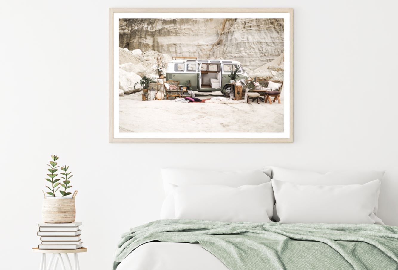 Camping Van & Equipments Photogra Home Decor Premium Quality Poster Print Choose Your Sizes
