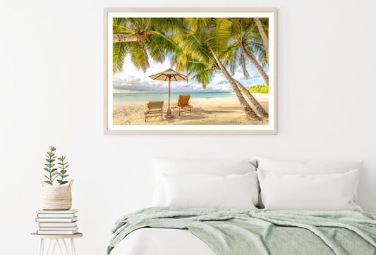 Beach Hut & Chairs Sea Scenery Home Decor Premium Quality Poster Print Choose Your Sizes