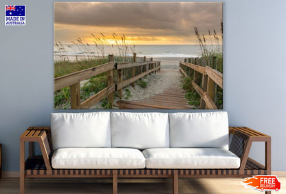 Wooden Footpath to Sea Photograph Print 100% Australian Made