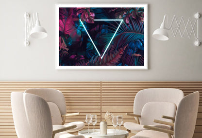 Neon Triangle & Leaves Design Home Decor Premium Quality Poster Print Choose Your Sizes