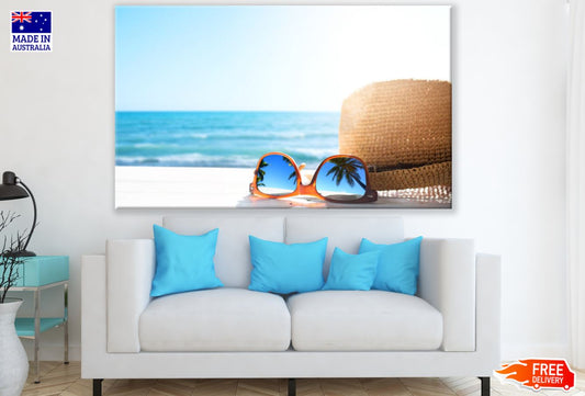 Hat & Singlass & Sea Photograph Print 100% Australian Made