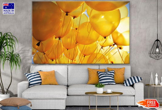 Yellow Balloons Closeup View Print 100% Australian Made