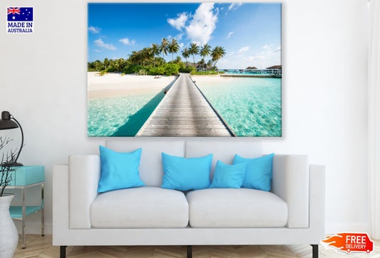 Wooden Pier Over Sea Photograph Print 100% Australian Made