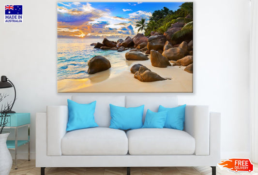 Rocks on Sea Sunset Photograph Print 100% Australian Made