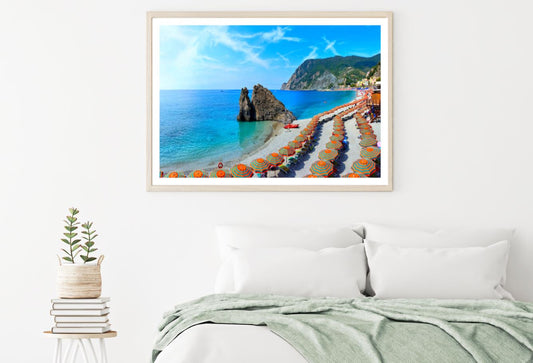 Beach Huts on Sea Shore Scenery Home Decor Premium Quality Poster Print Choose Your Sizes
