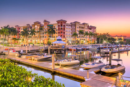 Boats on Bay & City Sunset View Home Decor Premium Quality Poster Print Choose Your Sizes