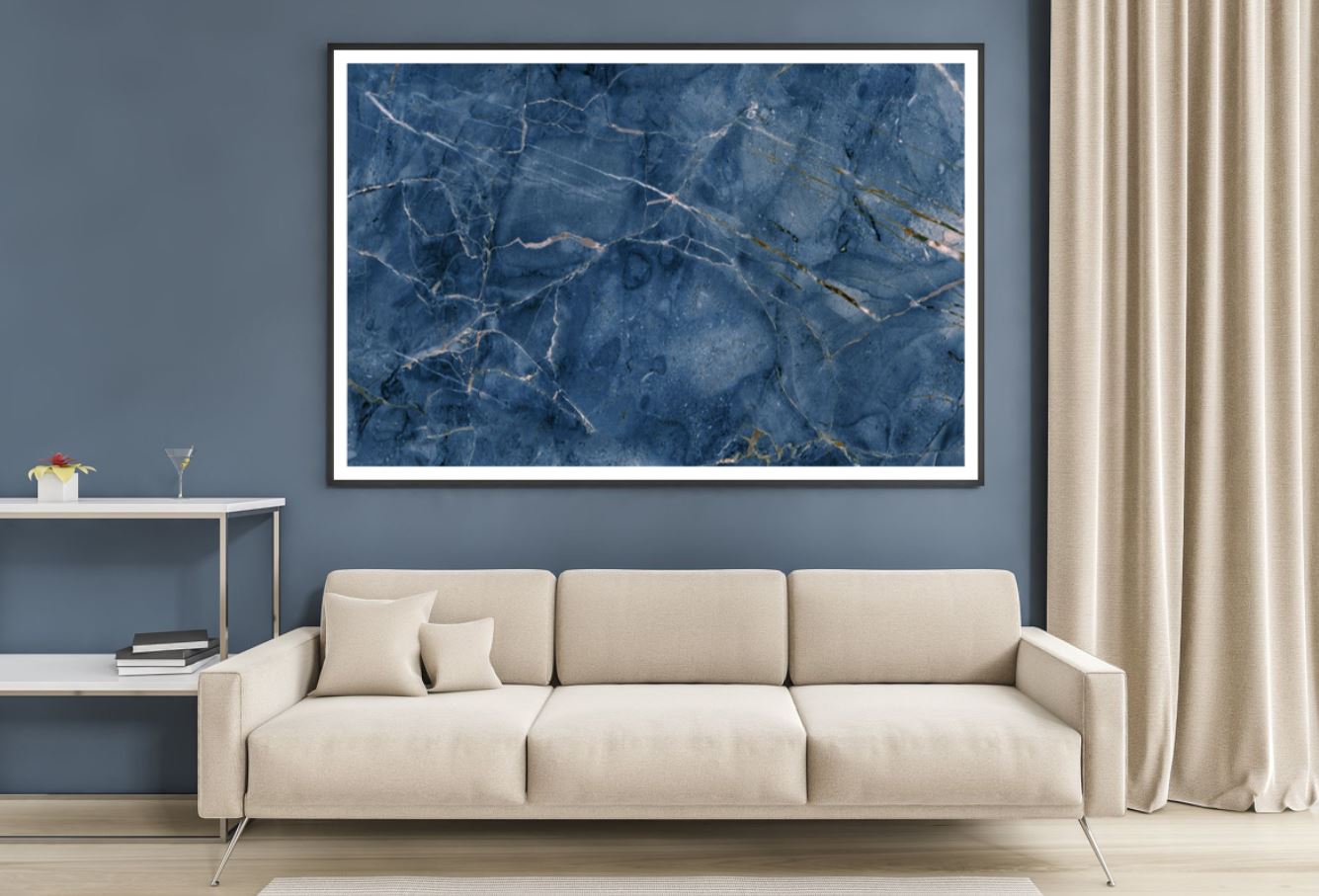 Blue & Gold Abstract Design Home Decor Premium Quality Poster Print Choose Your Sizes