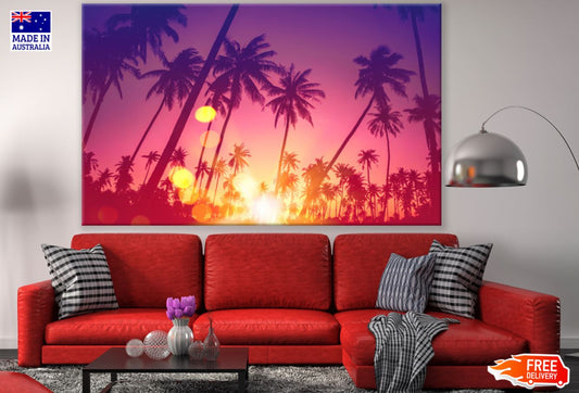 Palm Trees Sunset Scenery View Print 100% Australian Made