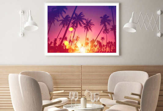 Palm Trees Sunset Scenery View Home Decor Premium Quality Poster Print Choose Your Sizes