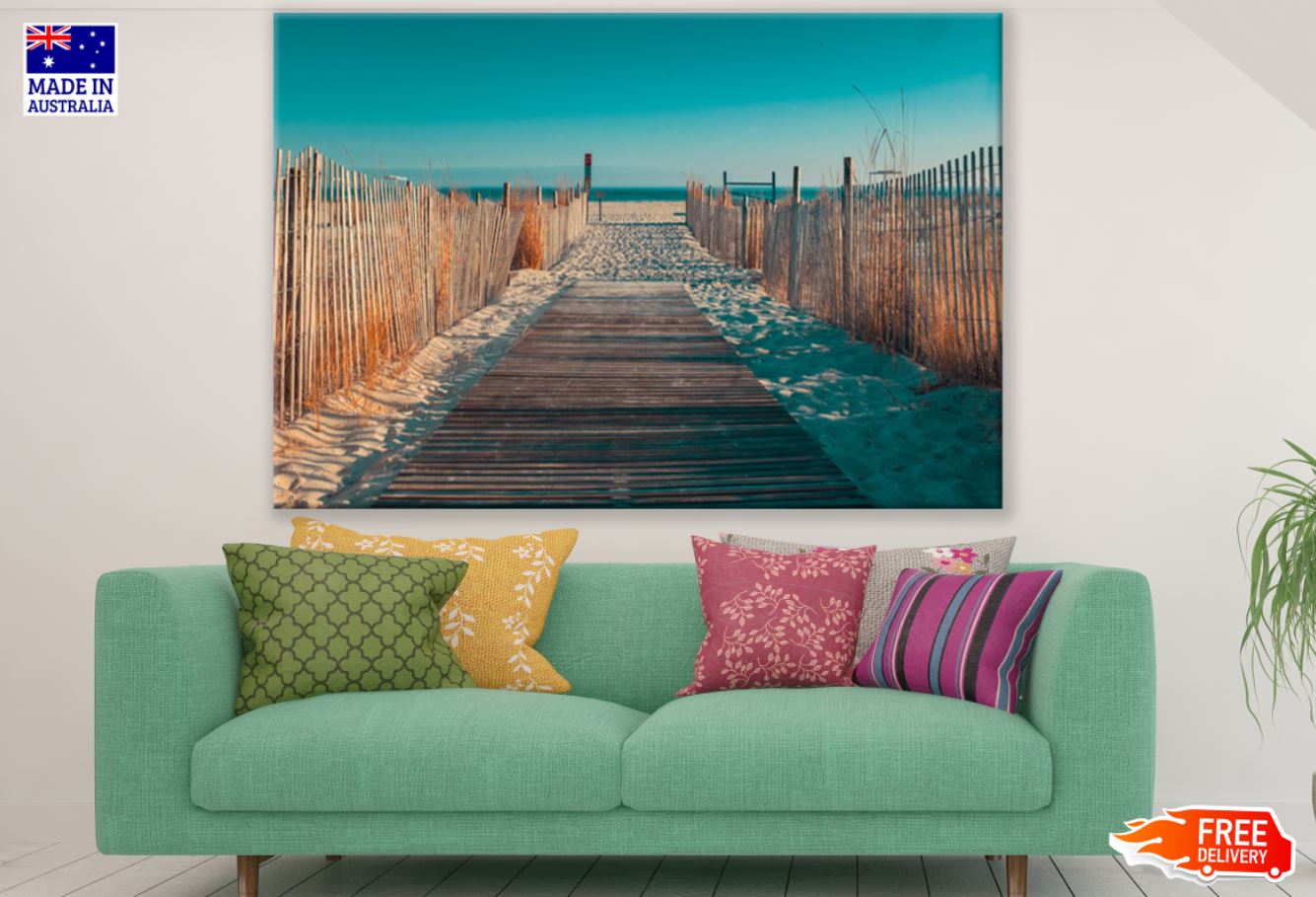 Wooden Footpath to Sea Photograph Print 100% Australian Made