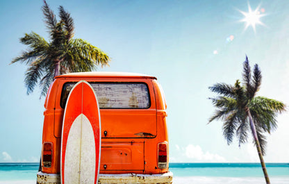 Mini Van & Surf Board Photograph Print 100% Australian Made