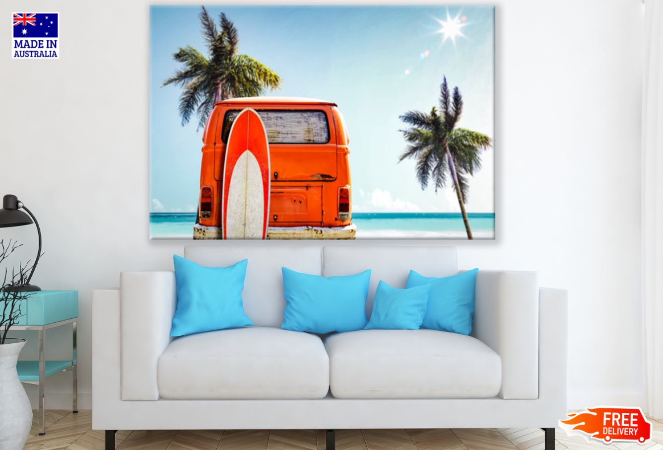 Mini Van & Surf Board Photograph Print 100% Australian Made