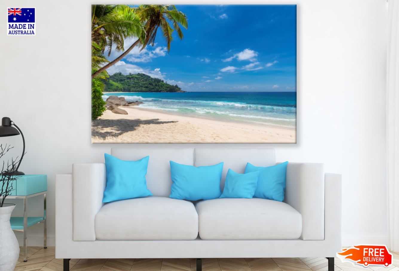 Palm Trees & Sea Scenery View Print 100% Australian Made