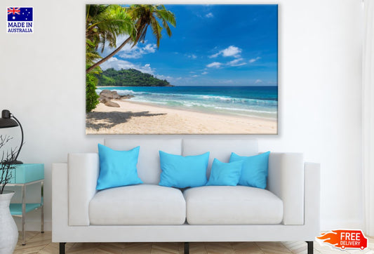 Palm Trees & Sea Scenery View Print 100% Australian Made