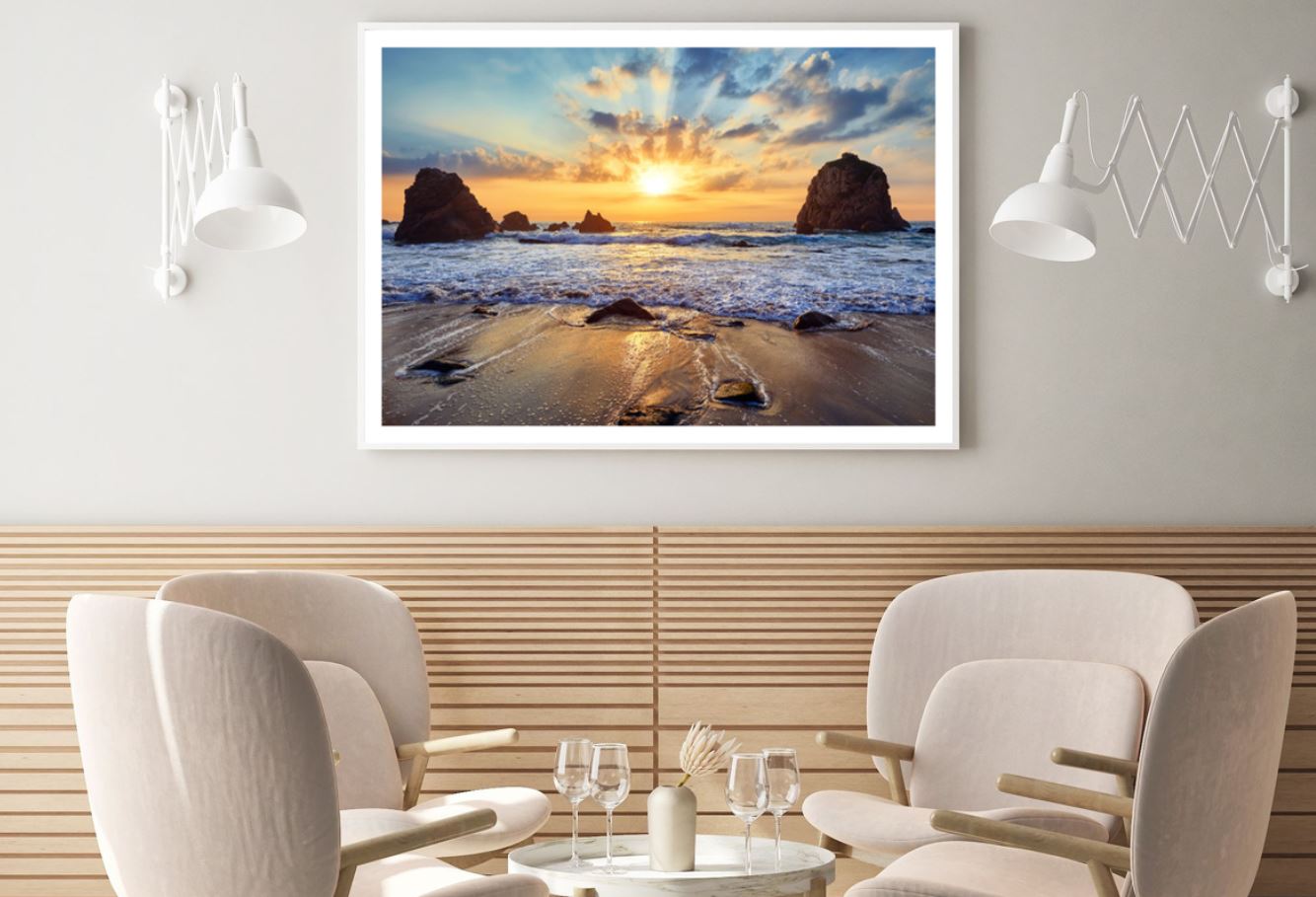 Sea Sunset Scenery Photograph Home Decor Premium Quality Poster Print Choose Your Sizes