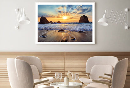Sea Sunset Scenery Photograph Home Decor Premium Quality Poster Print Choose Your Sizes