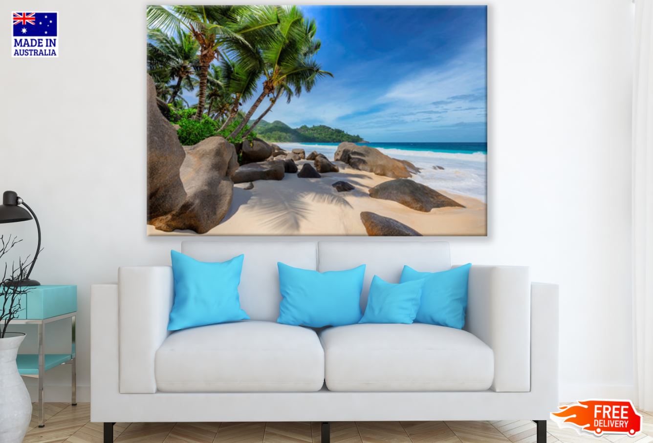 Palm Trees Near Sea Photograph Print 100% Australian Made
