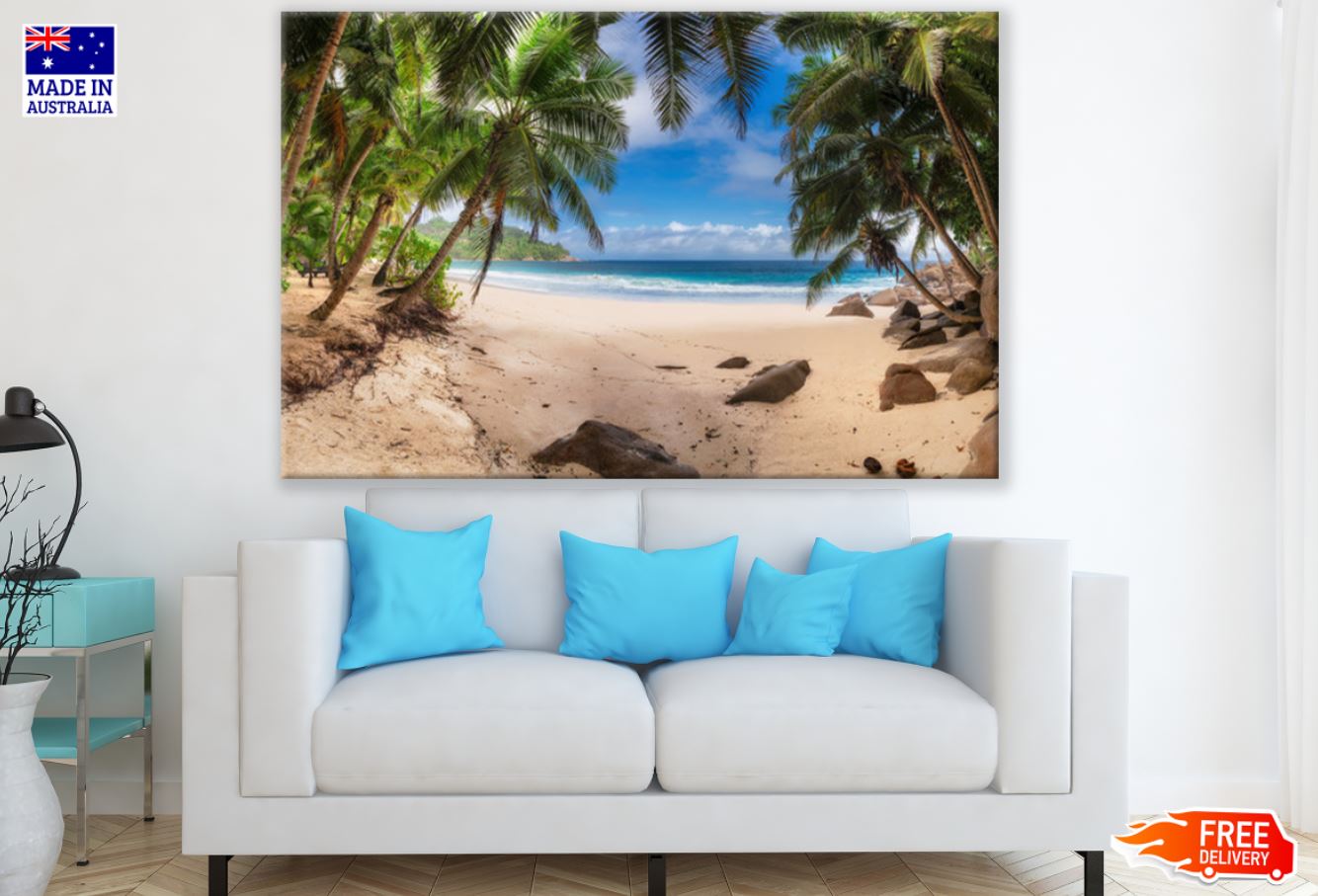 Palm Trees Near Sea Photograph Print 100% Australian Made