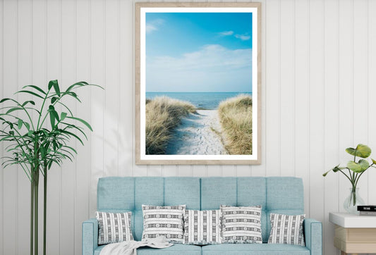 Sand Path to Sea Photograph Home Decor Premium Quality Poster Print Choose Your Sizes