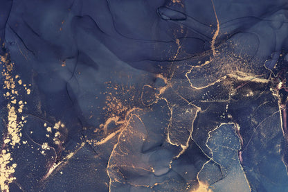 Gold & Blue Abstract Design Home Decor Premium Quality Poster Print Choose Your Sizes