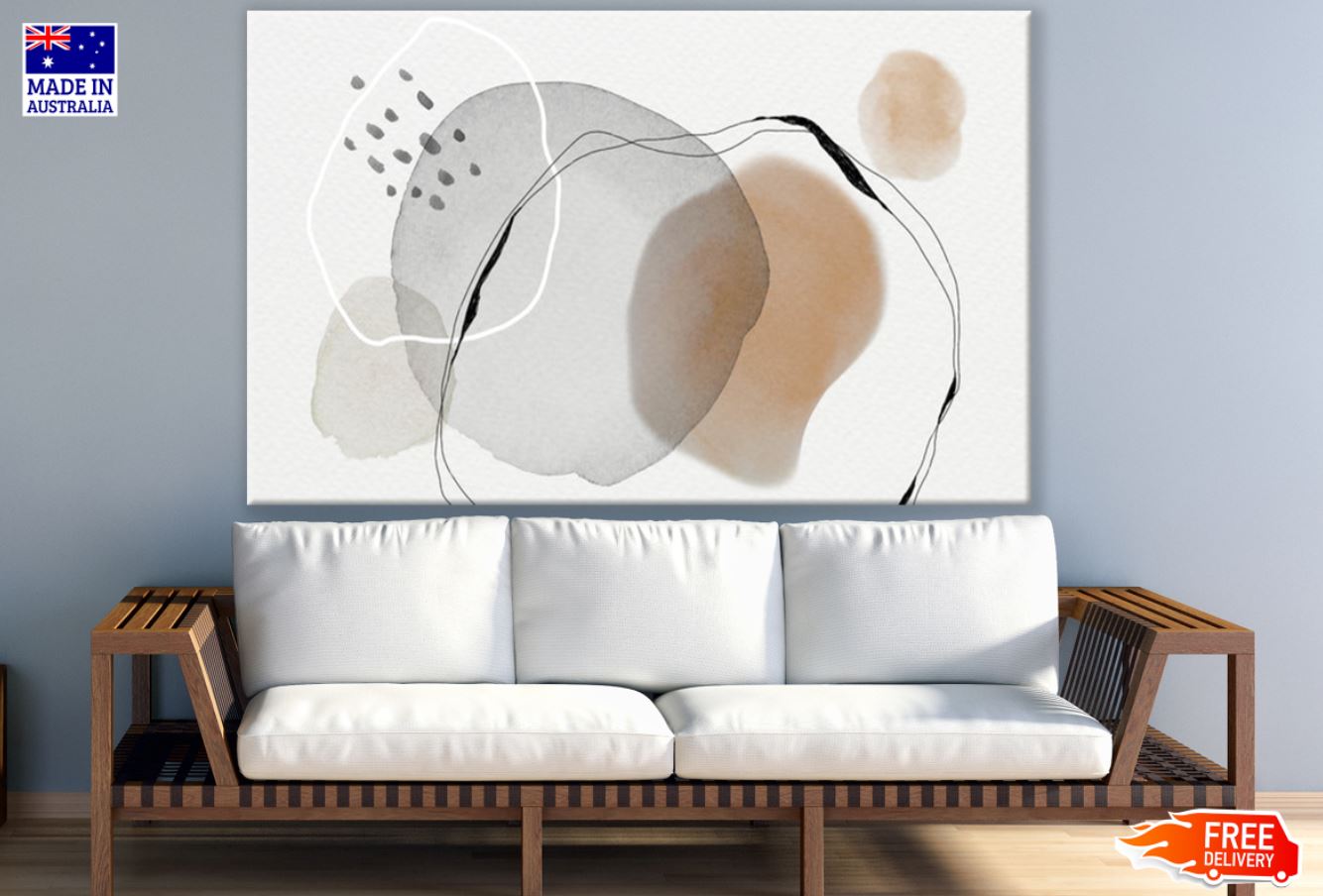 Colorful Shapes Abstract Painting Print 100% Australian Made