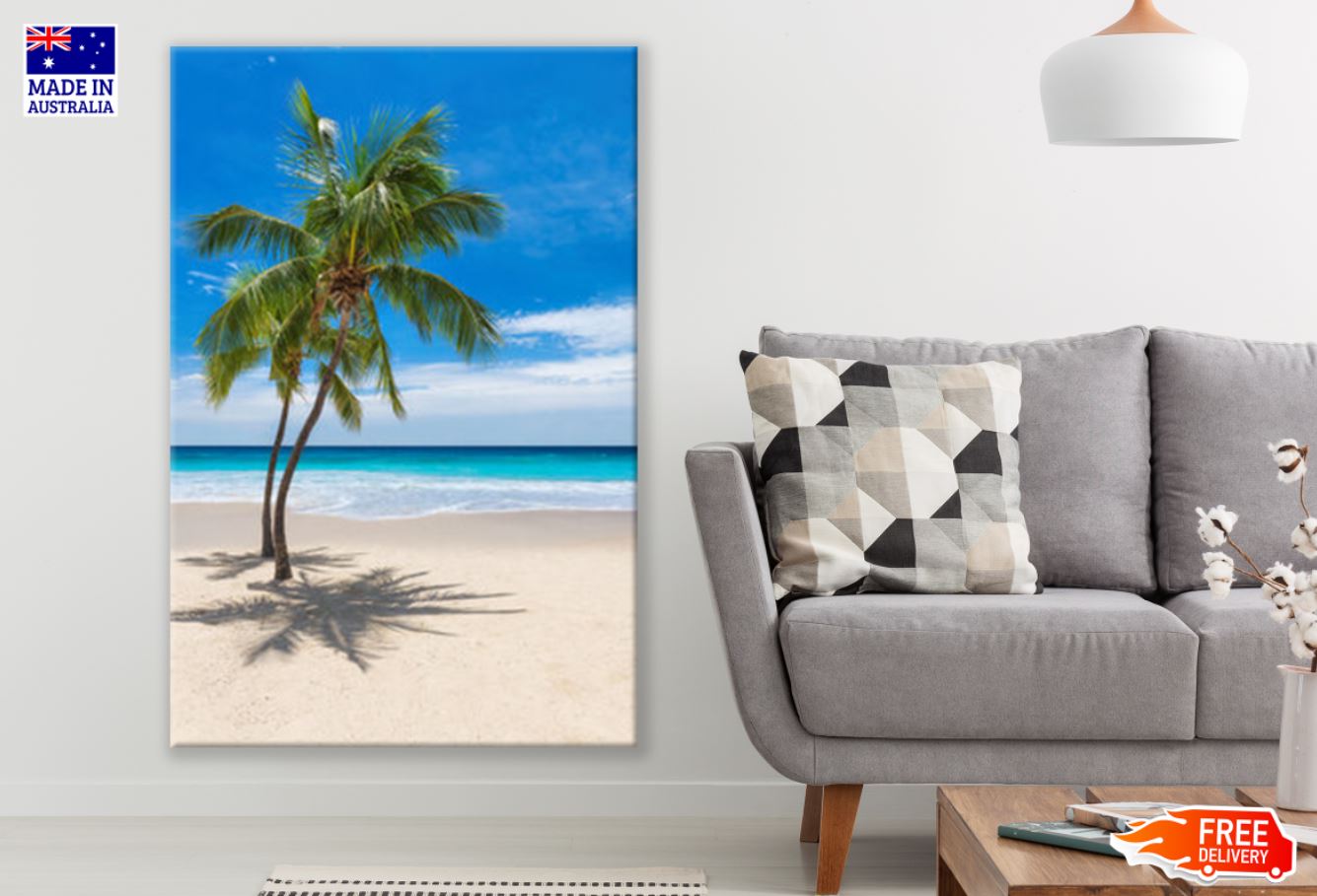 Palm Tree & Sea Scenery View Print 100% Australian Made