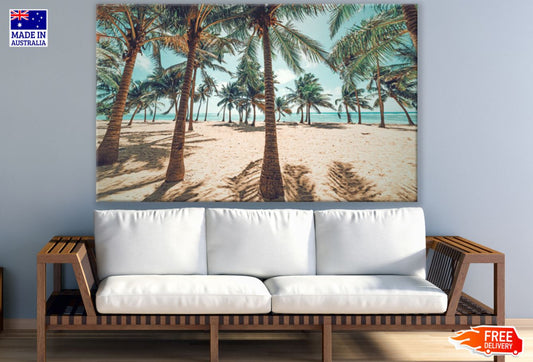 Palm Trees on Sea Shore Scenery Print 100% Australian Made