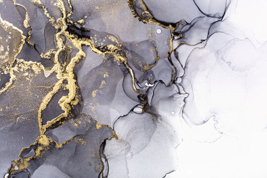 B&W and Gold Abstract Design Print 100% Australian Made
