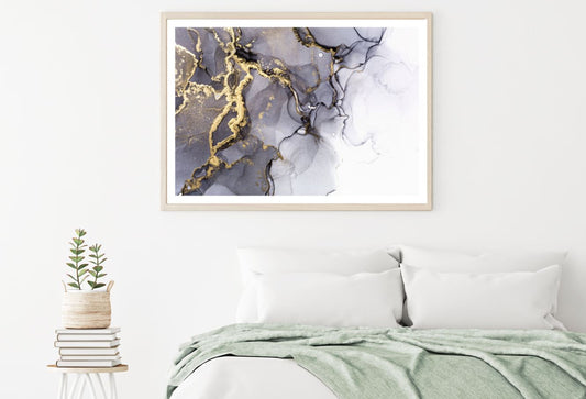 B&W and Gold Abstract Design Home Decor Premium Quality Poster Print Choose Your Sizes