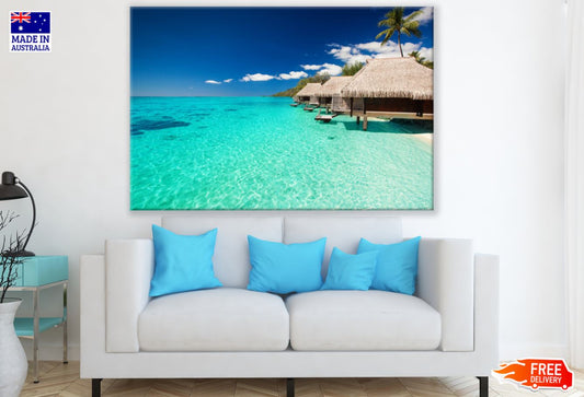 Beach Huts on Sea Photograph Print 100% Australian Made